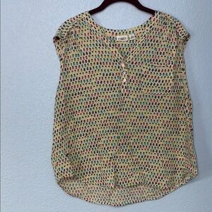 Cato Multicolor Pineapple Blouse With Front Pocket Size XL